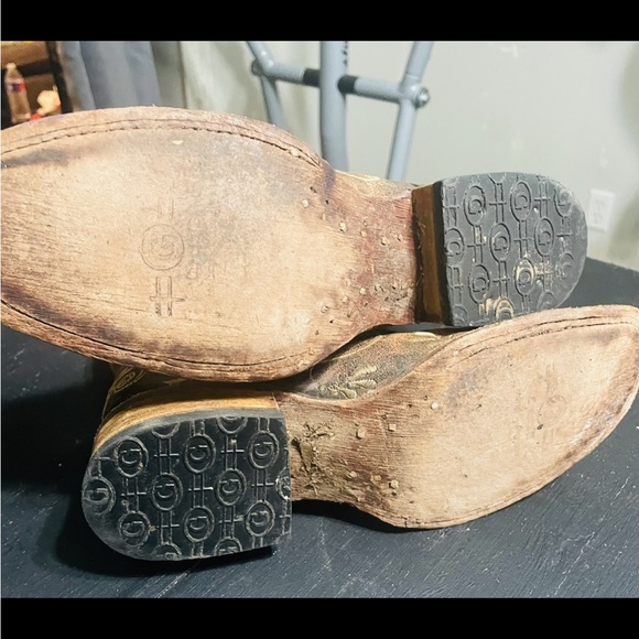 Circle G. Dragonfly Distressed Brown/Bone Embroidered Square Toe Women’s sz6.5m. - Picture 5 of 8